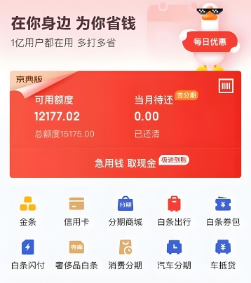 京东白条可以直接借钱到卡里吗！